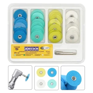 40Pcs/box Dental Polishing Discs Dental Composite Polishing Disc Gross Reduction Contouring Mandrel Stripes Set